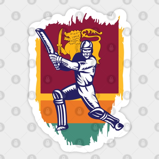 Sri Lanka Cricket Player Batsman Design Sticker by alltheprints
